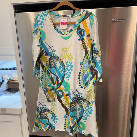 FRESH PRODUCE Rio BOCA Dress Print 
3/4 Sleeve Size L
NWT - Picture 1 of 9